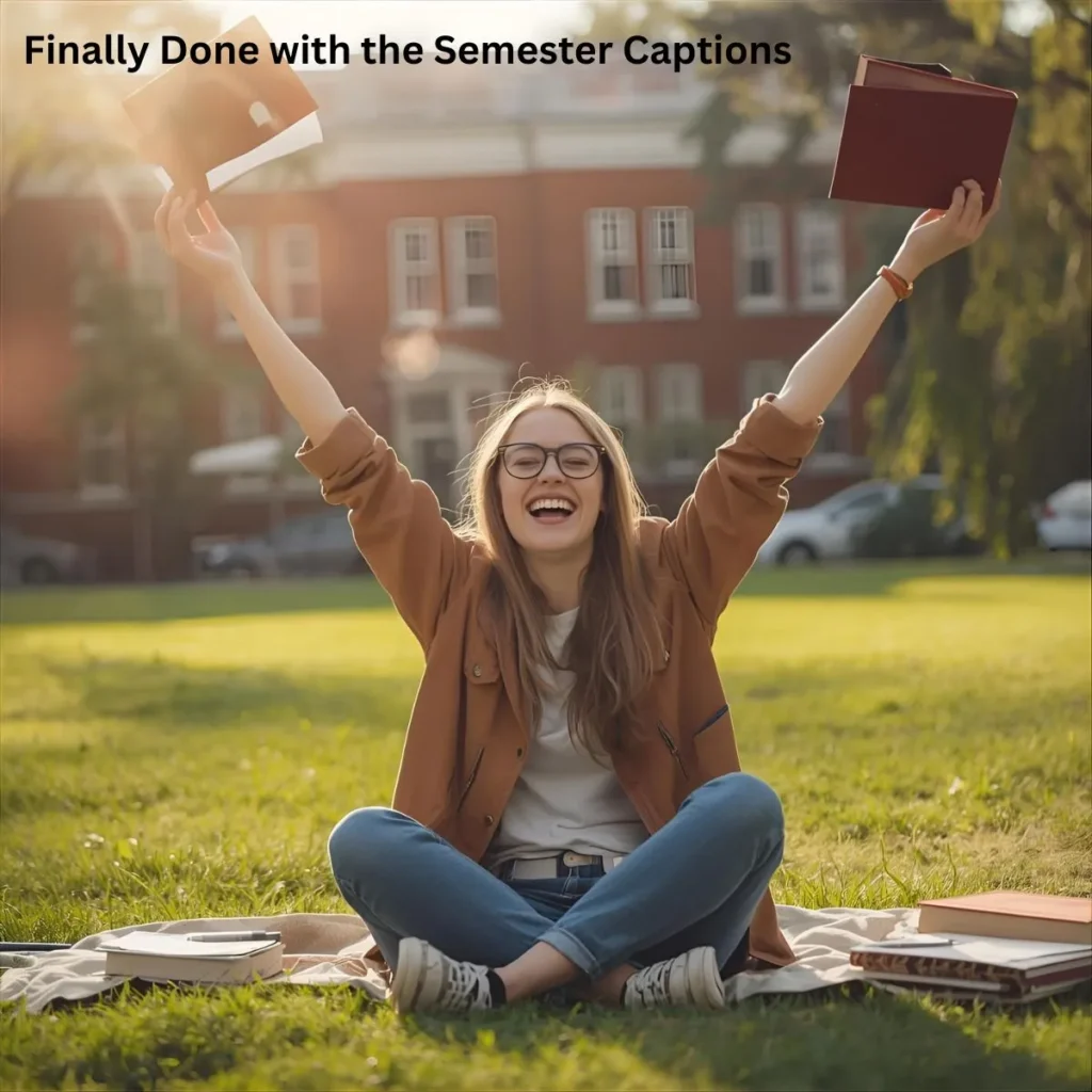 Finally Done with the Semester Captions