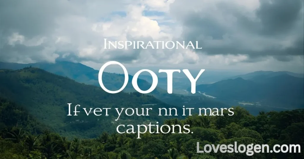 Inspirational Ooty Captions