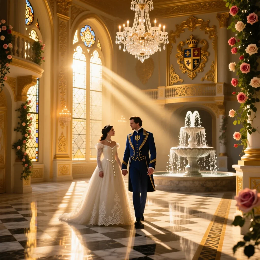 Romantic royal palace captions