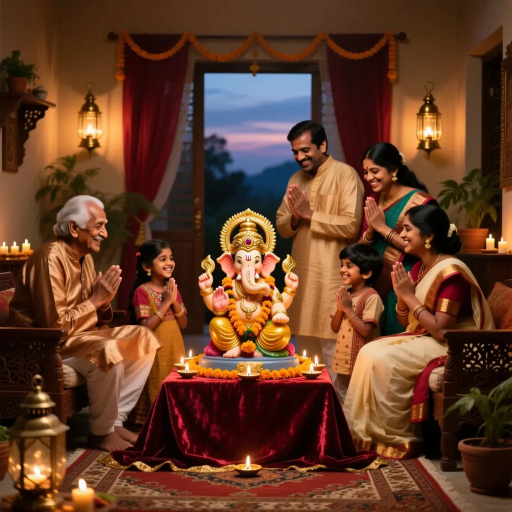 Caption Ideas for Photos with Family or Friends During Ganesh Fest
