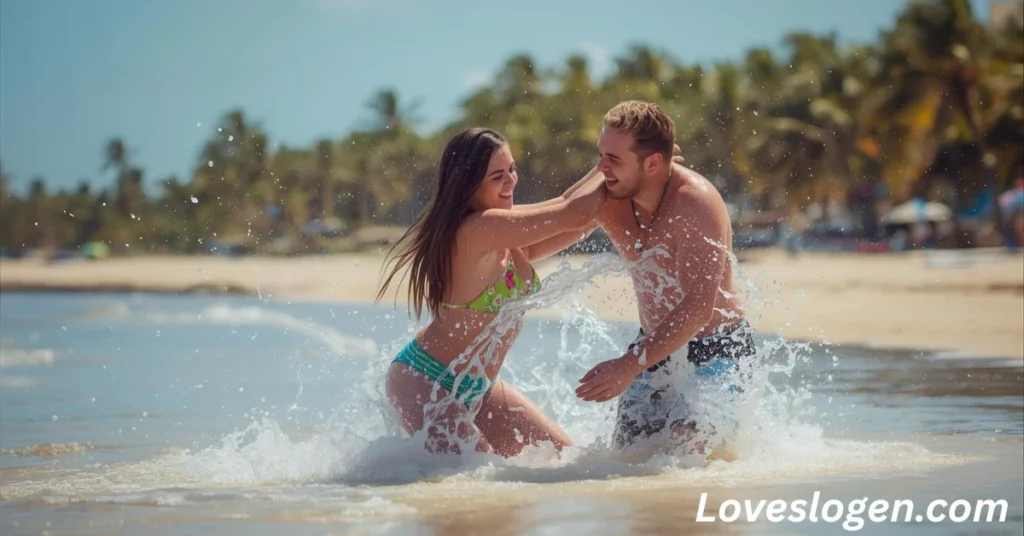  Funny & Playful Beach Couple Captions