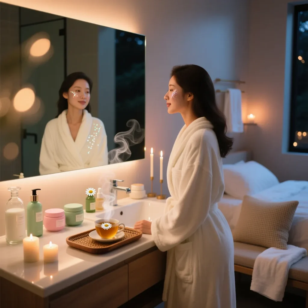 Night Skincare Routine Captions