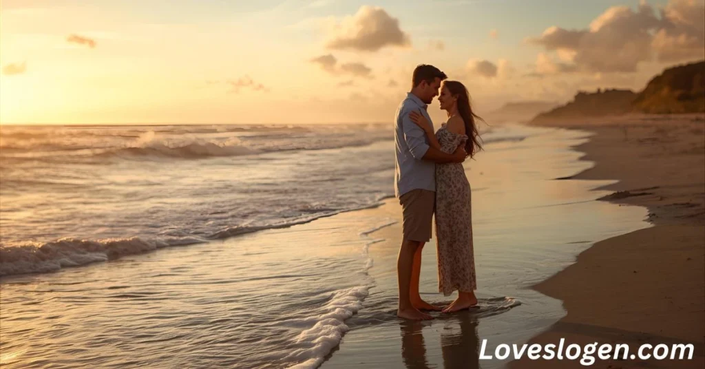 Romantic Beach Couple Captions