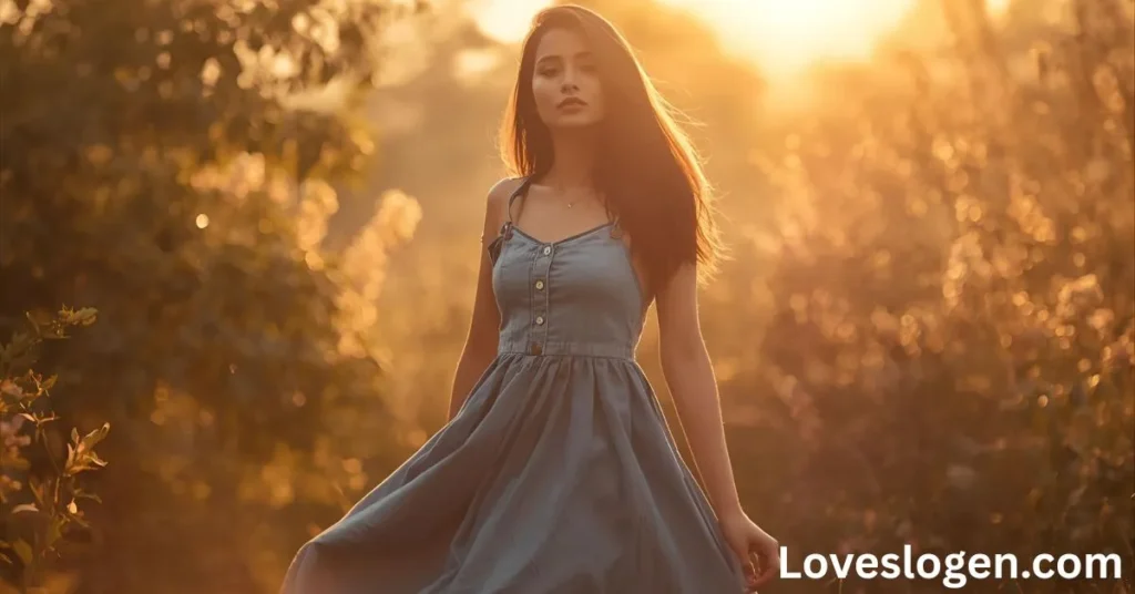 Romantic Denim Dress Captions